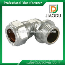 10mm or 15mm or 22mm or 28mm Brass Chrome Plated Male Thread Compression Fitting Connector For Copper Pipe 90 Degree Joint Elbow